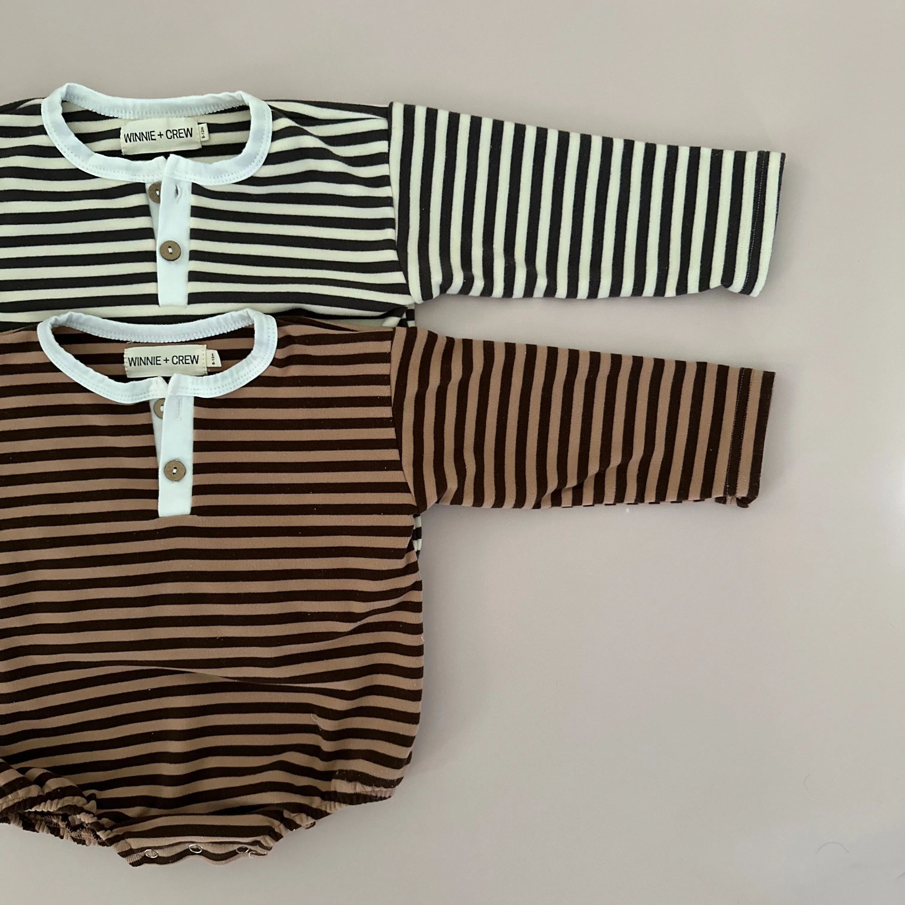 Kirby Striped Romper in Grey