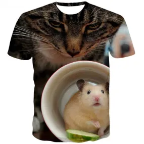 kitten shirt cat tee shirt men Cool art costume pet