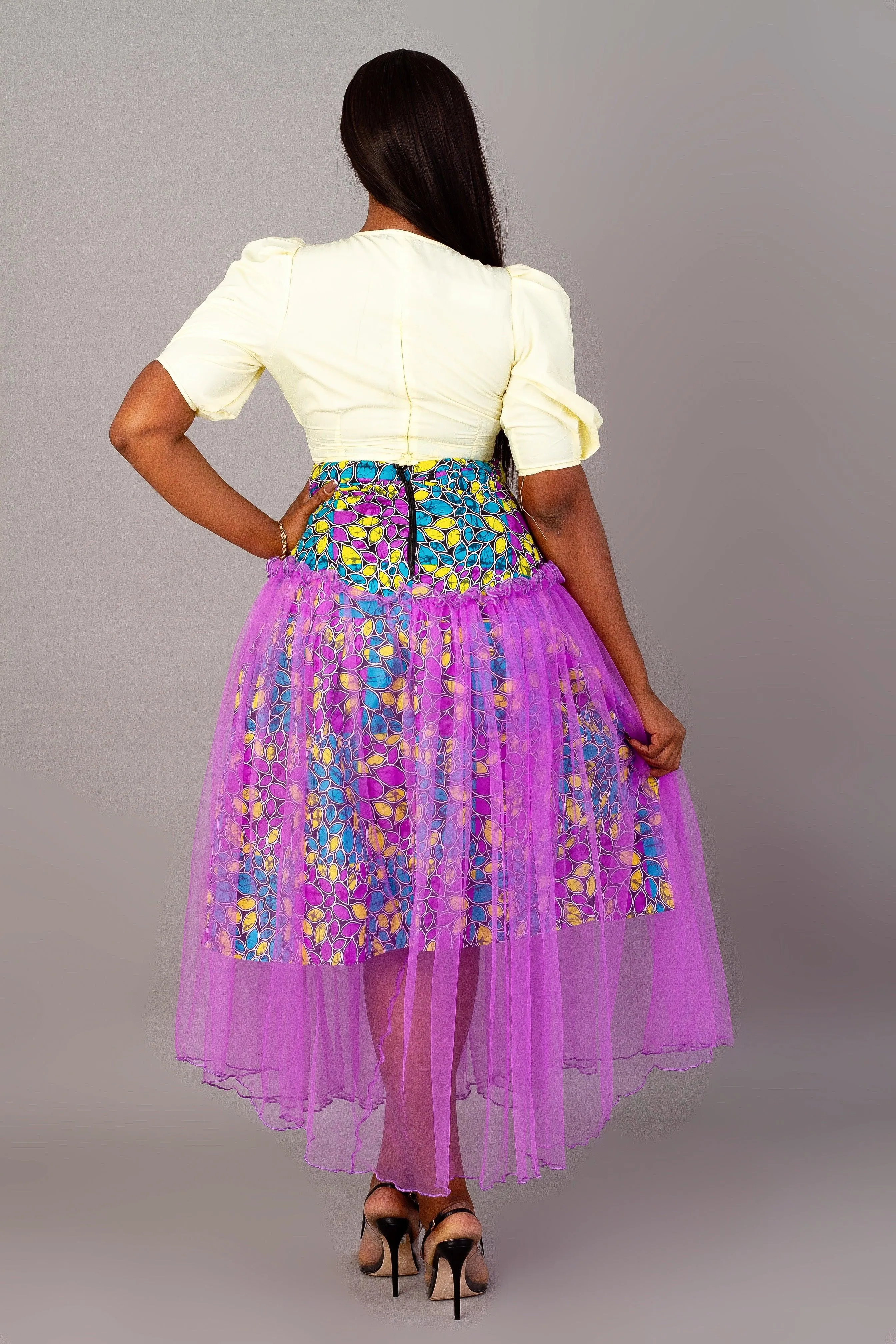 Kunbi African Print Midi Skirt