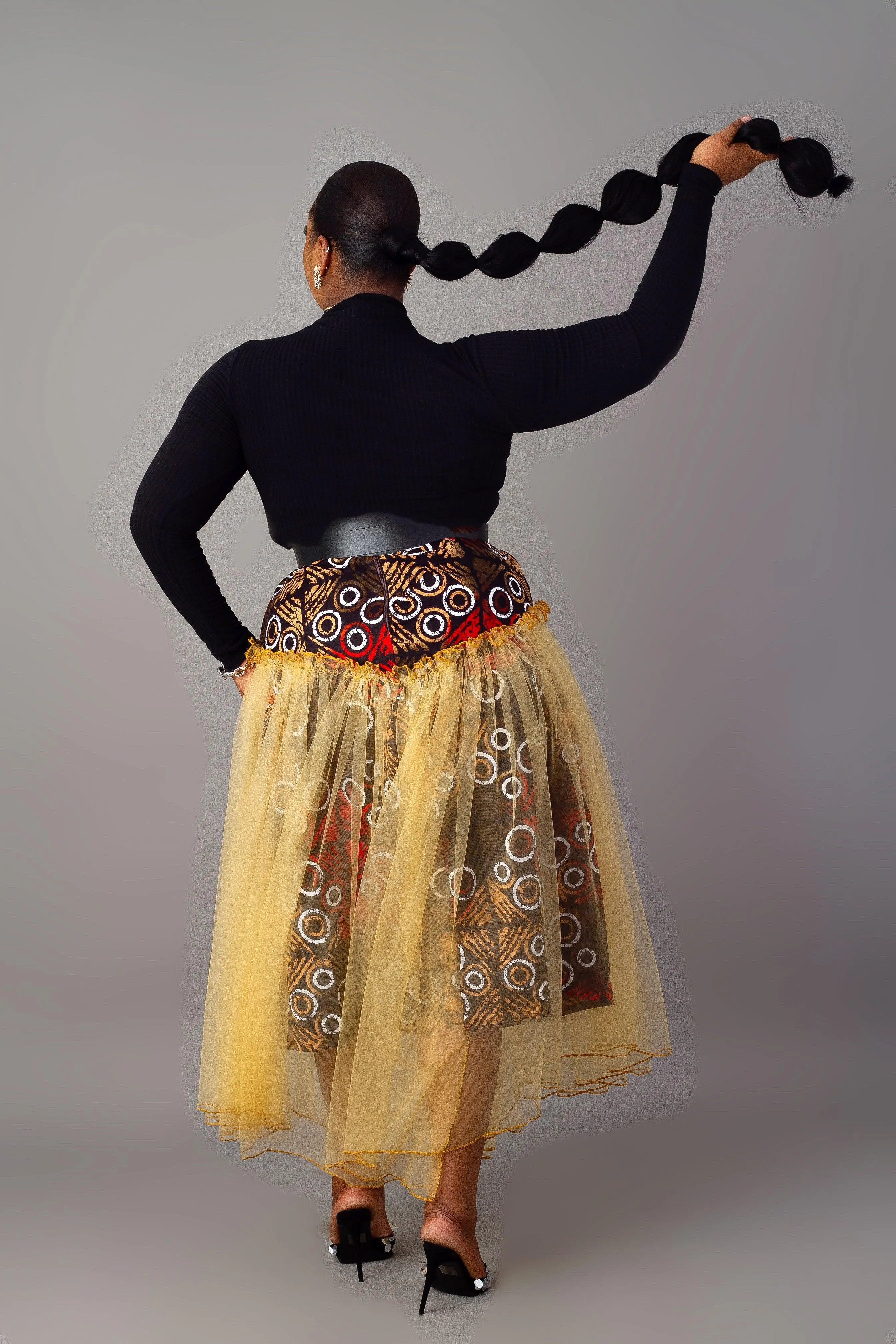 Kunbi African Print Midi Skirt