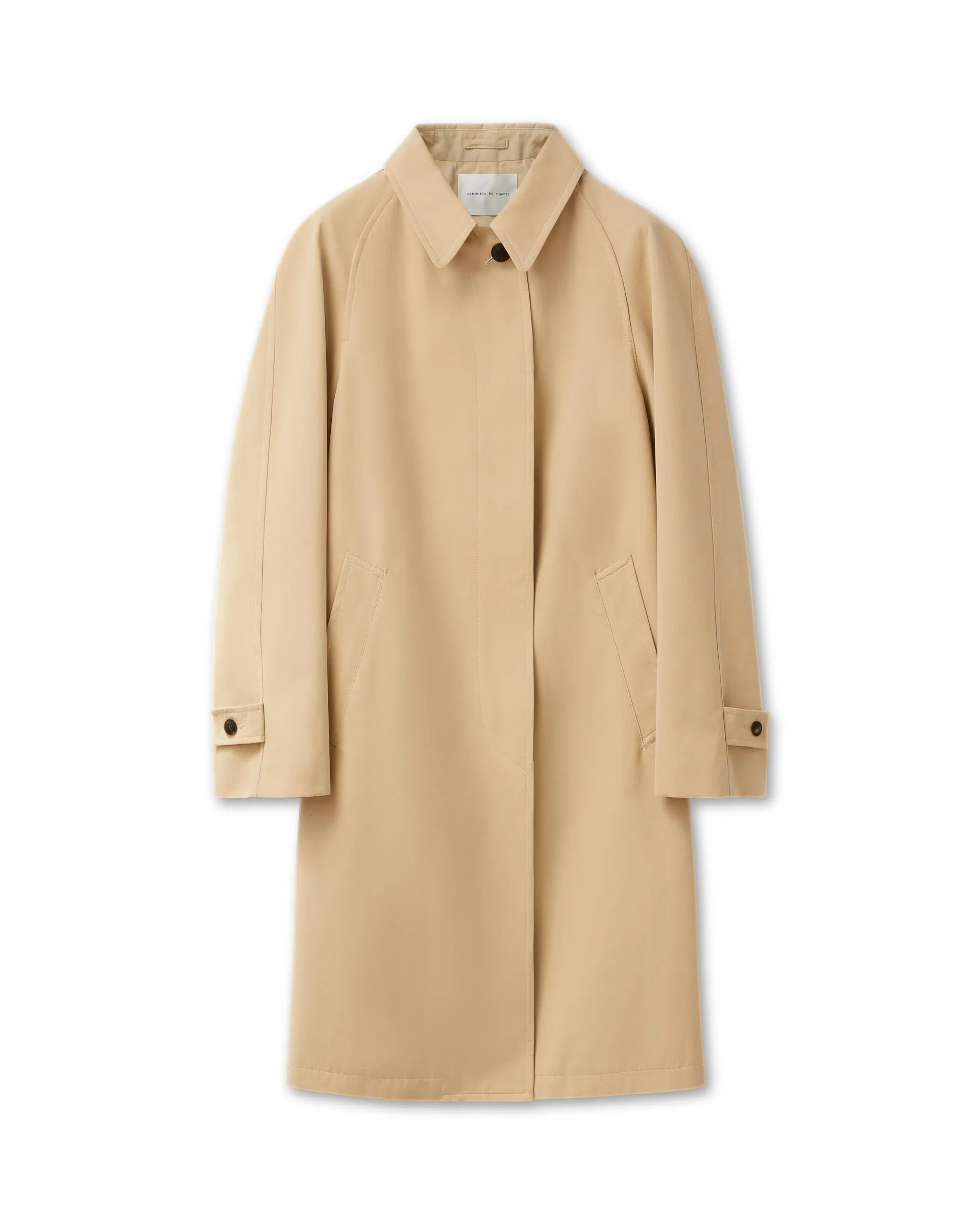 Laura Coat in Washed Cotton, Beige