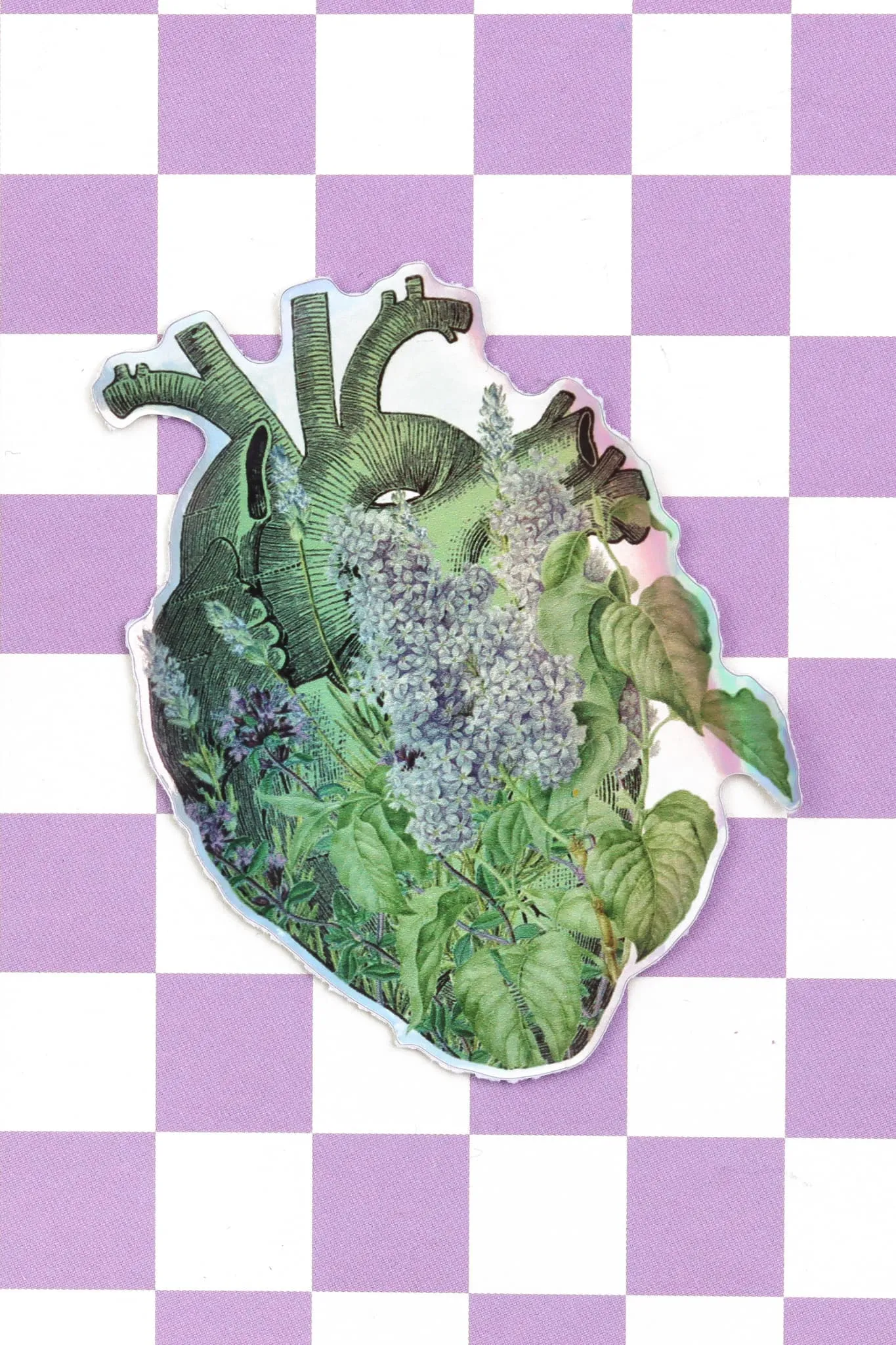 Lavender Heart Holographic Sticker