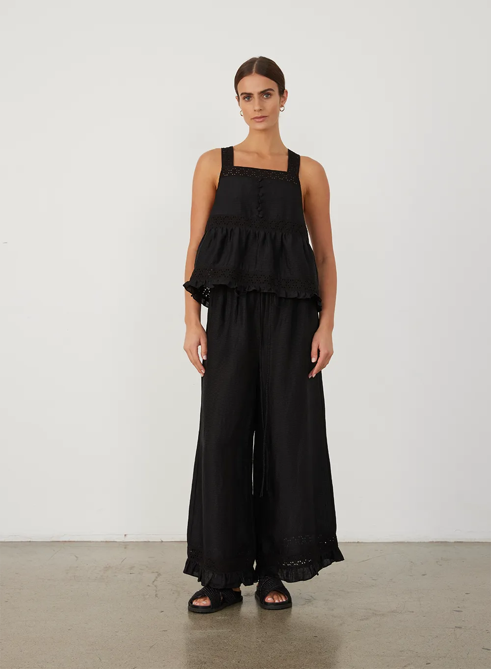 Leona Silk Linen Crop Pant