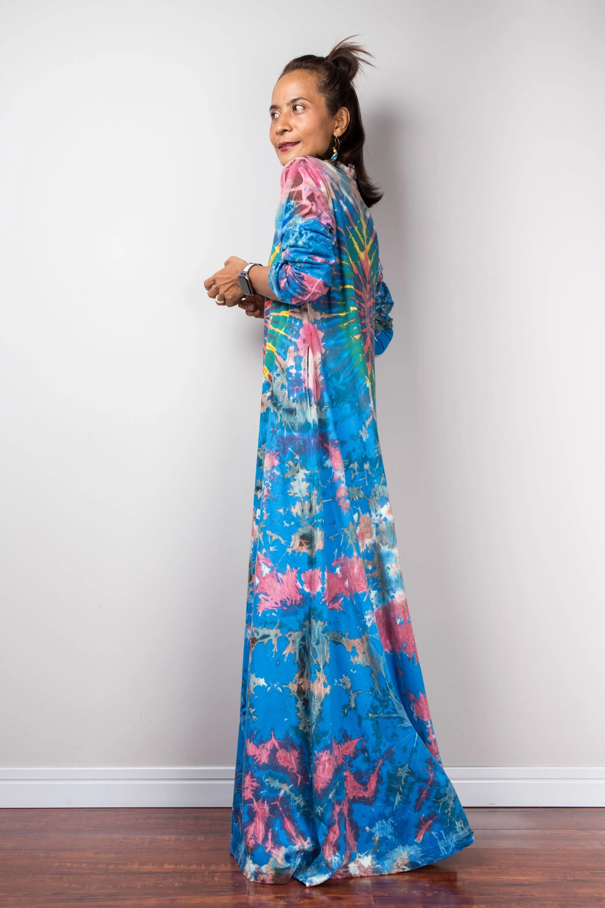 Long Sleeve Tie dye Maxi Dress