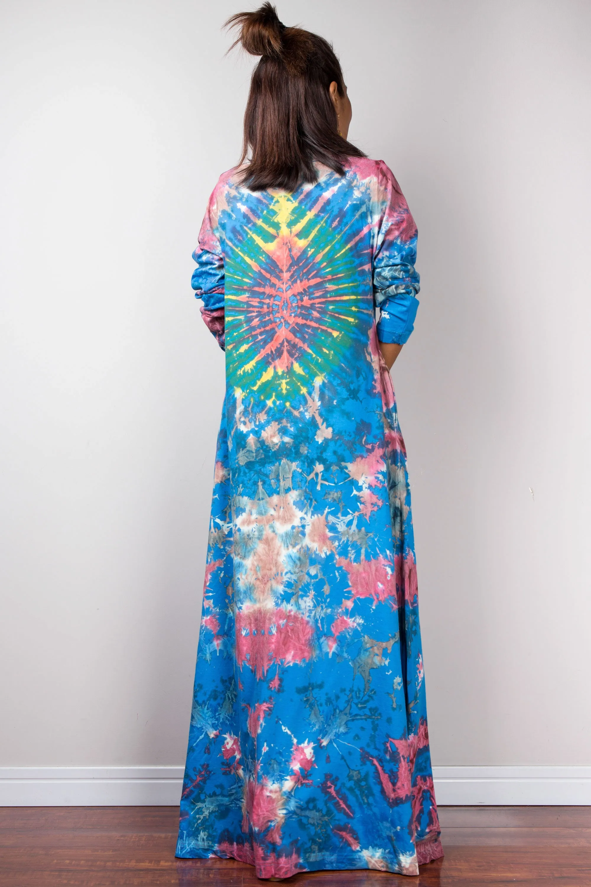 Long Sleeve Tie dye Maxi Dress