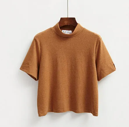 Macaron Color Turtleneck Top