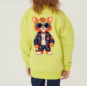 Made in Korea Fabric (for men and women) Hip Tiger Special Fleece-Lined Kids Sweatshirt