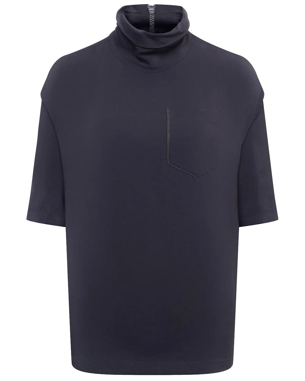 Midnight Monili Pocket Turtleneck Top