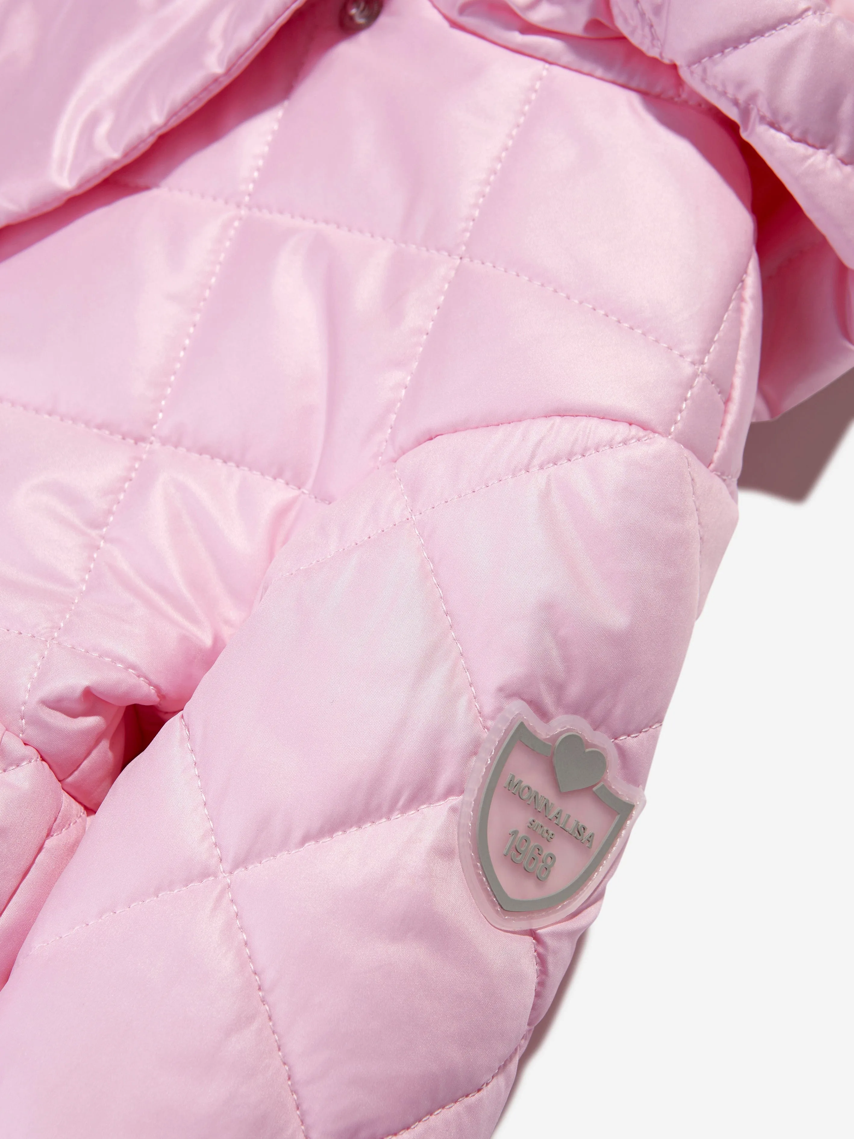 Monnalisa Baby Girls Quilted Down Coat in Pink