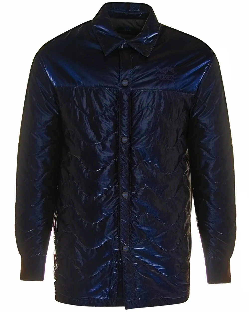 Navy Iridescent Quilted Coat