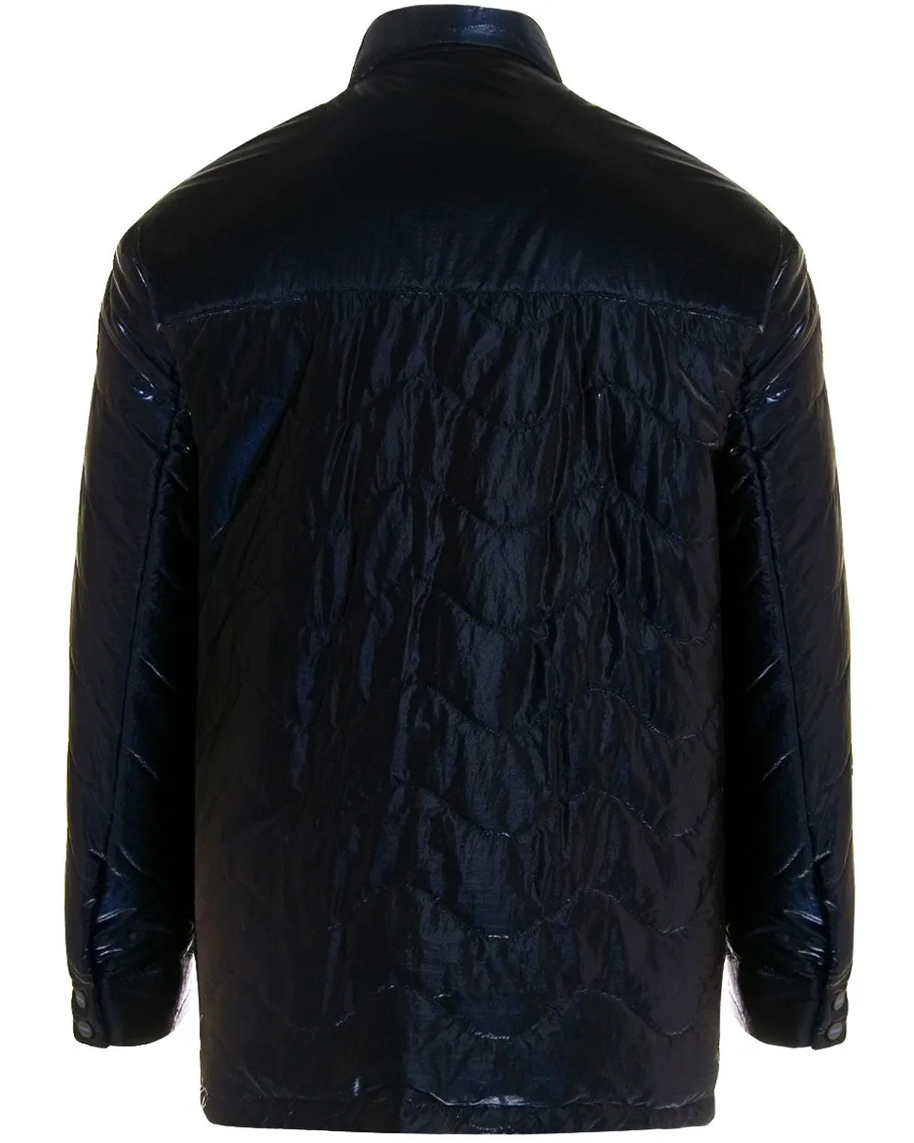 Navy Iridescent Quilted Coat