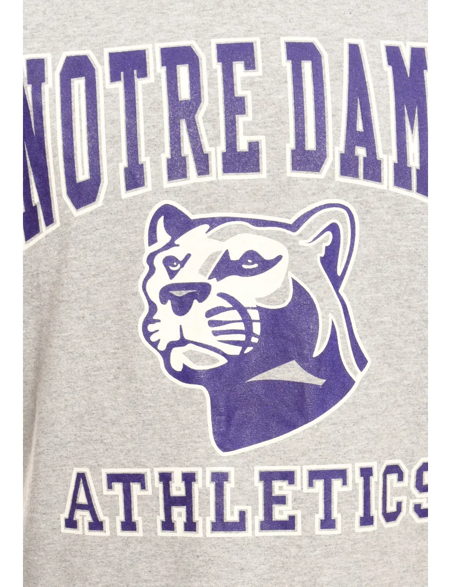 Notre Dame Football Grey Gildan Sports T-shirt - M