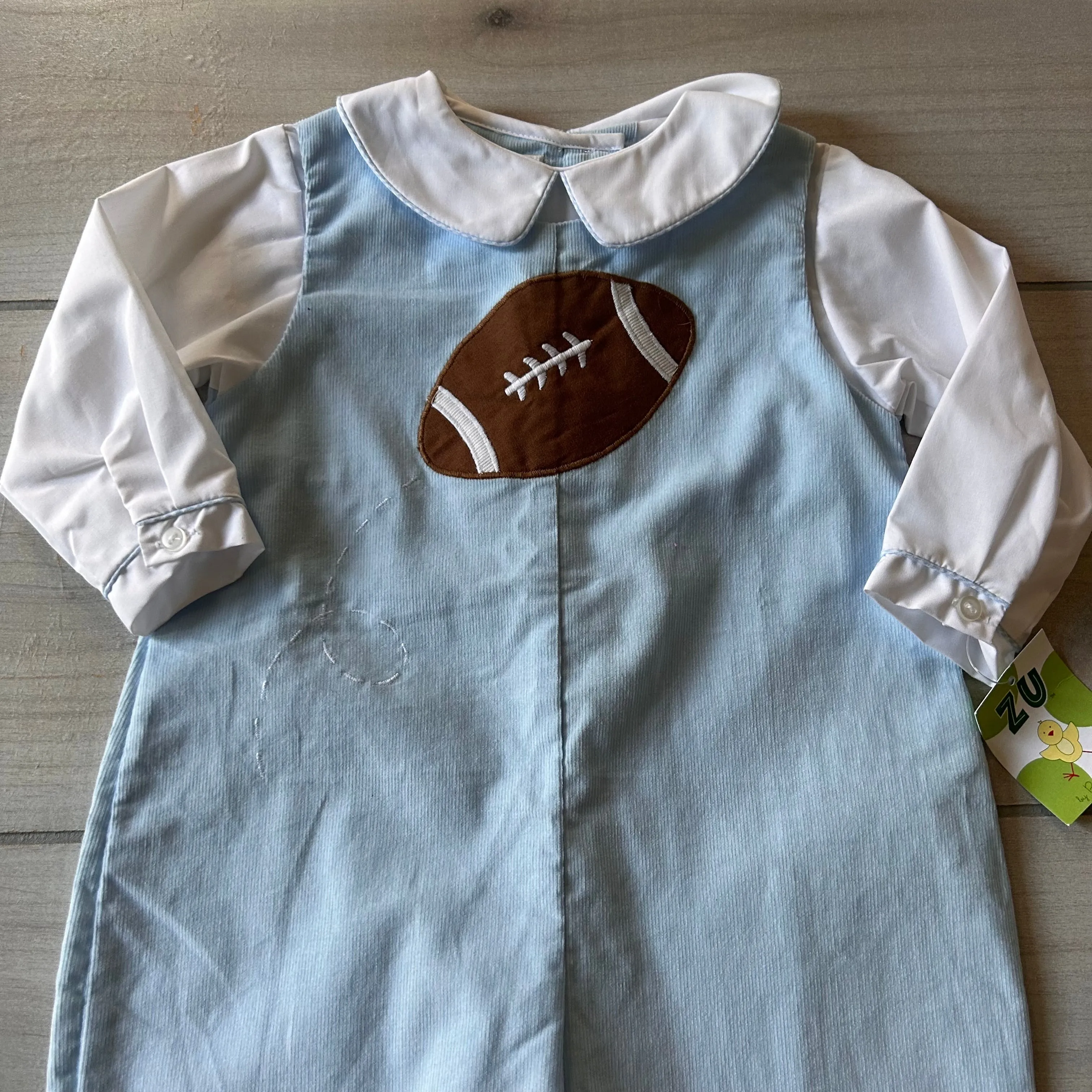 NWT Petit Ami Embroidered Football Romper