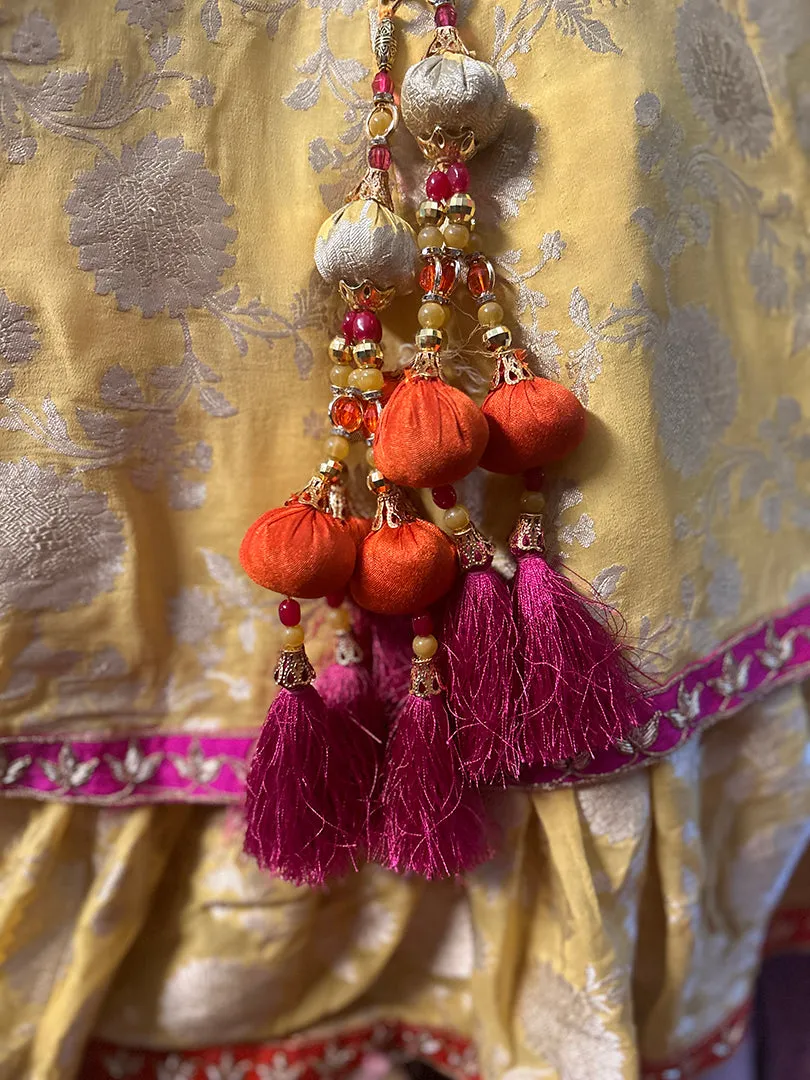 One-of-a-Kind Rana’s by Kshitija Lemon Silk Honey Gold Ceremony Sacred Dance Skirt