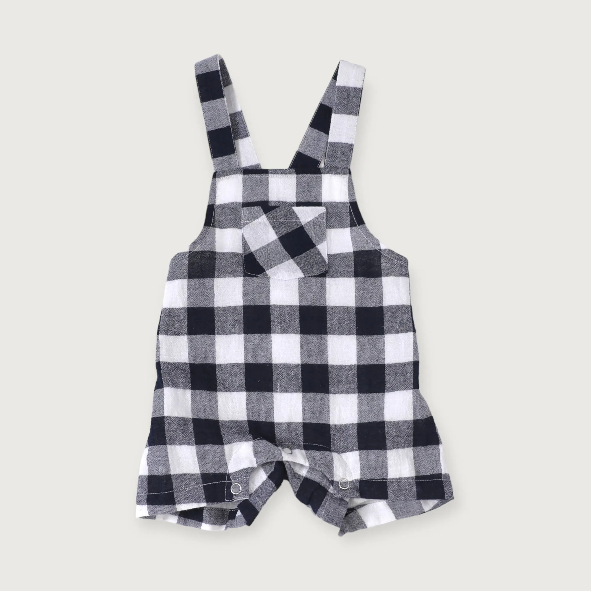 Organic Baby Romper & Shirt Set - Navy Gingham