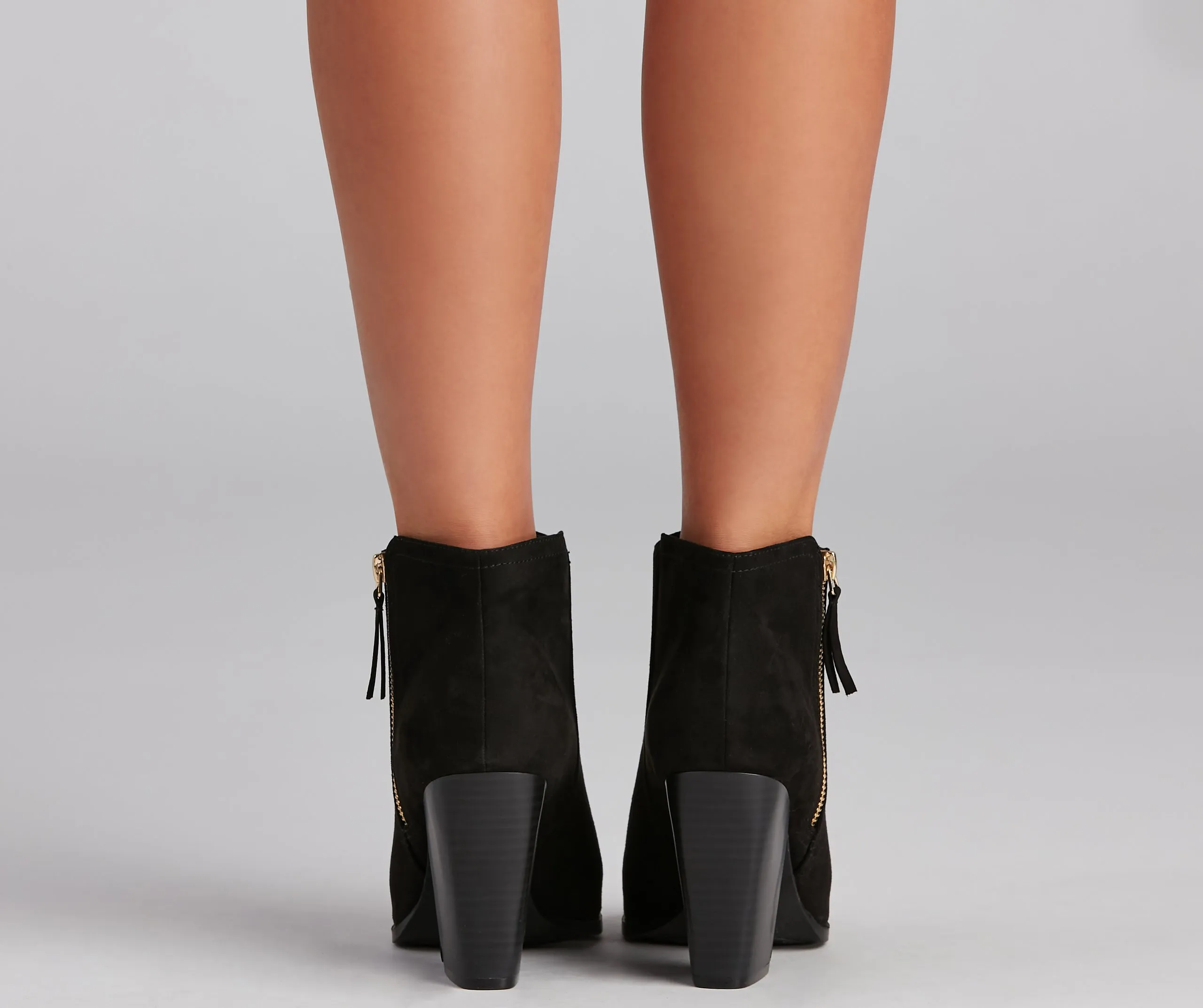 Peep Your Business Stacked Heel Booties