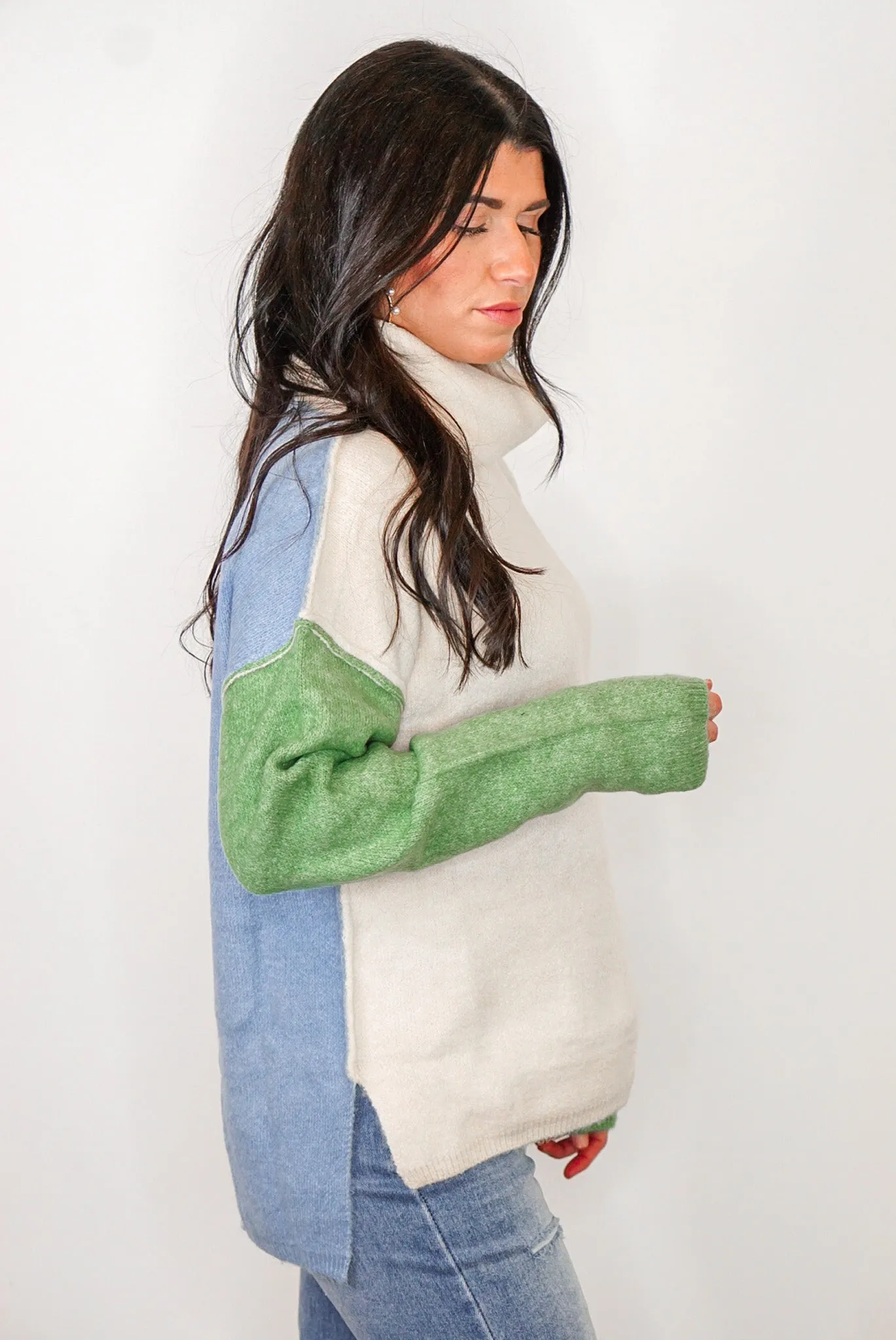 Perfect Harmony Cream Colorblock Sweater