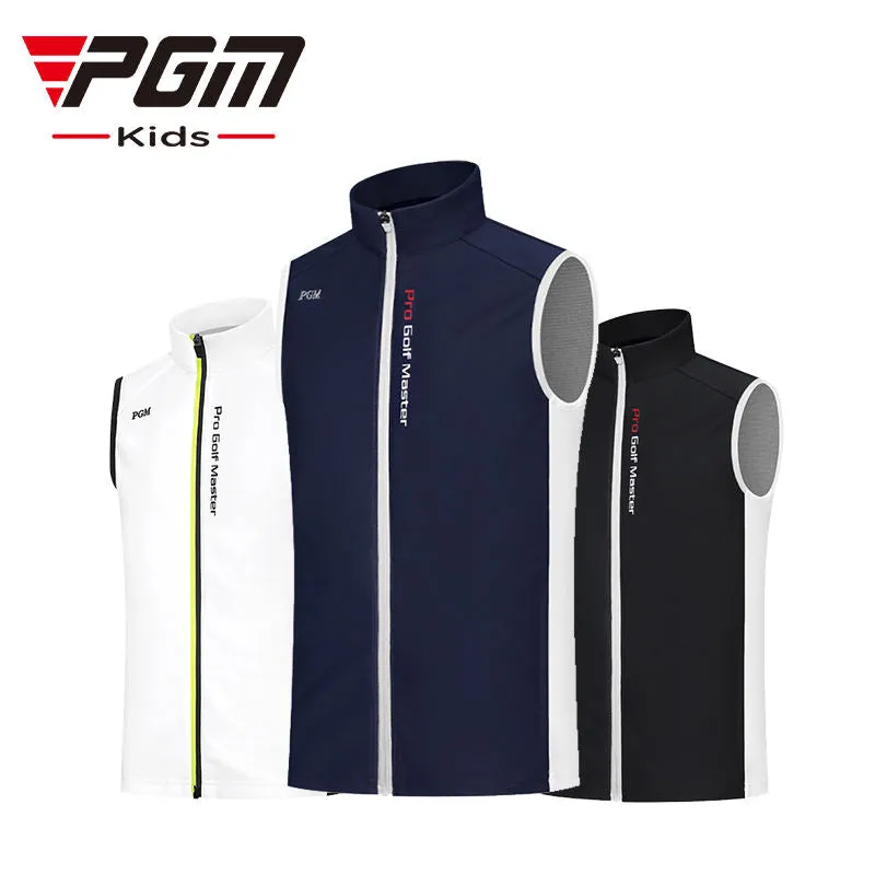 PGM YF509 kids jacket de golf zipper vest padded oem logo golf vest