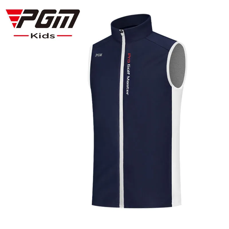 PGM YF509 kids jacket de golf zipper vest padded oem logo golf vest