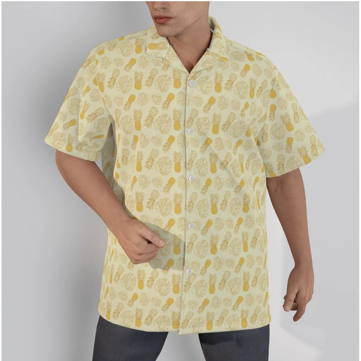 Pineapple Shirt Men, Men&#39;s Hawaiian Shirt, Men&#39;s Tops, Tropical Shirt, Summer Shirt Men, Men&#39;s Yellow Shirt, Men&#39;s Tropical Shirt