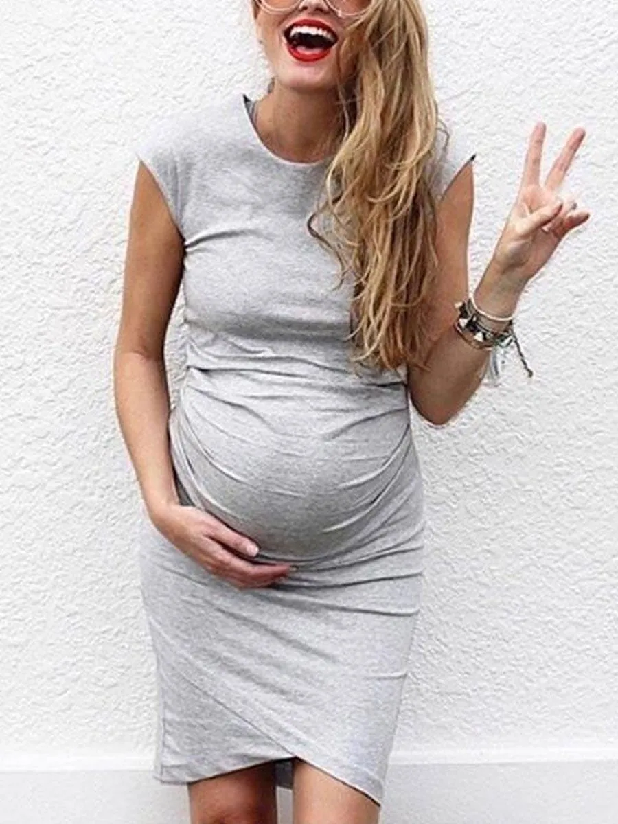 Plus Size Women Sexy Pregnant Belly Dress