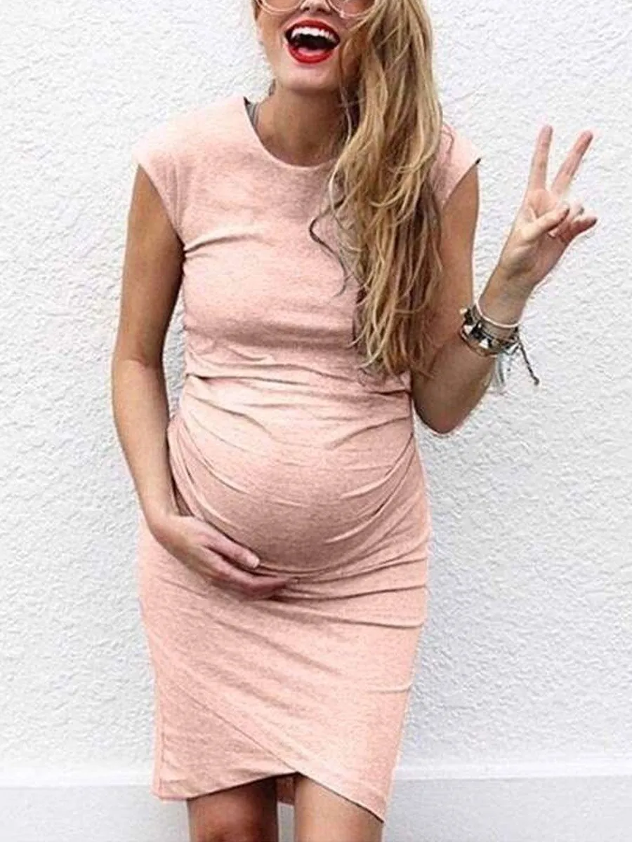 Plus Size Women Sexy Pregnant Belly Dress