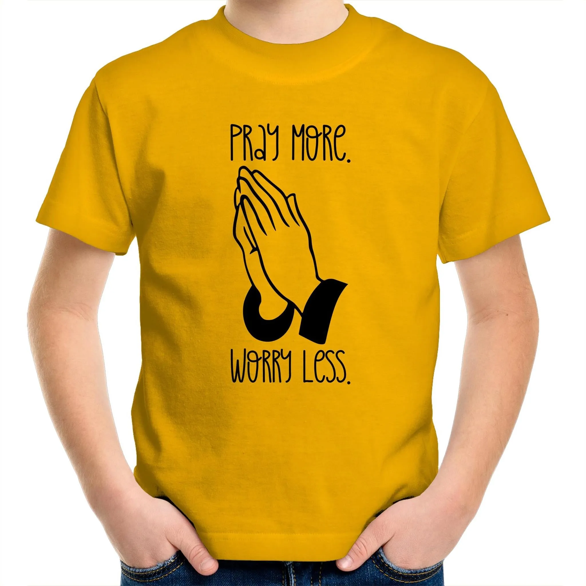 Pray More. Worry Less. Kids & Youth T-Shirt