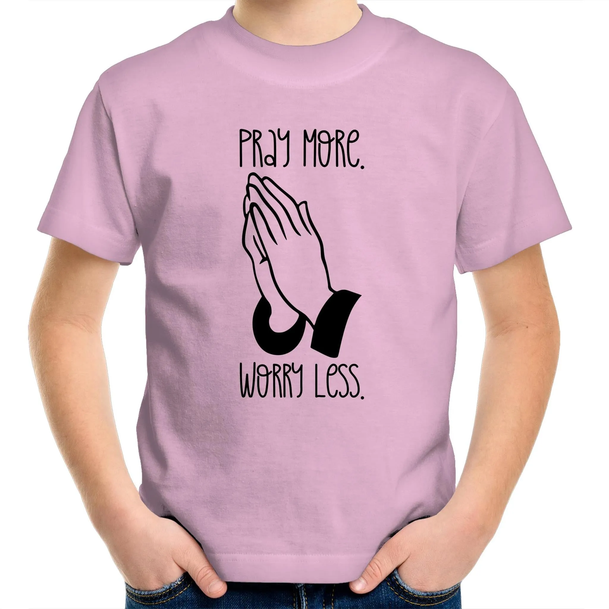 Pray More. Worry Less. Kids & Youth T-Shirt