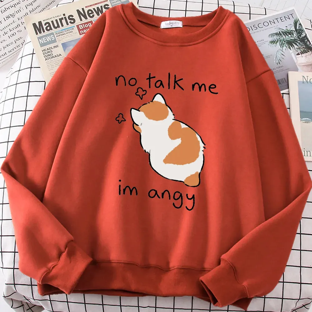 "No Talk Me" Angry Cat Sweater