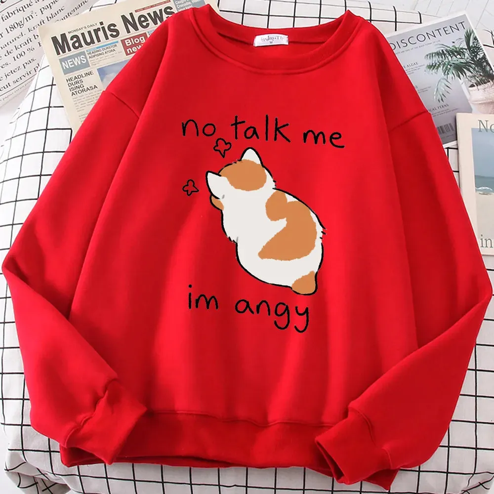 "No Talk Me" Angry Cat Sweater