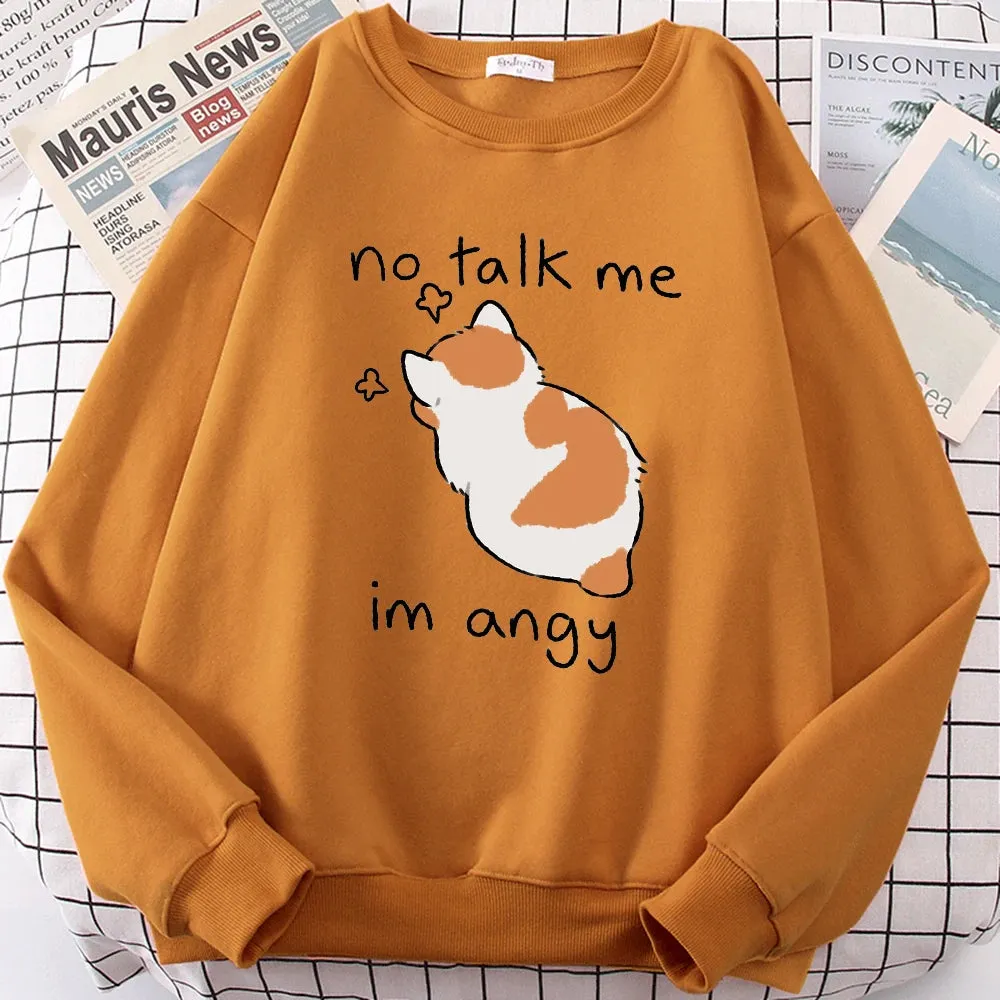 "No Talk Me" Angry Cat Sweater