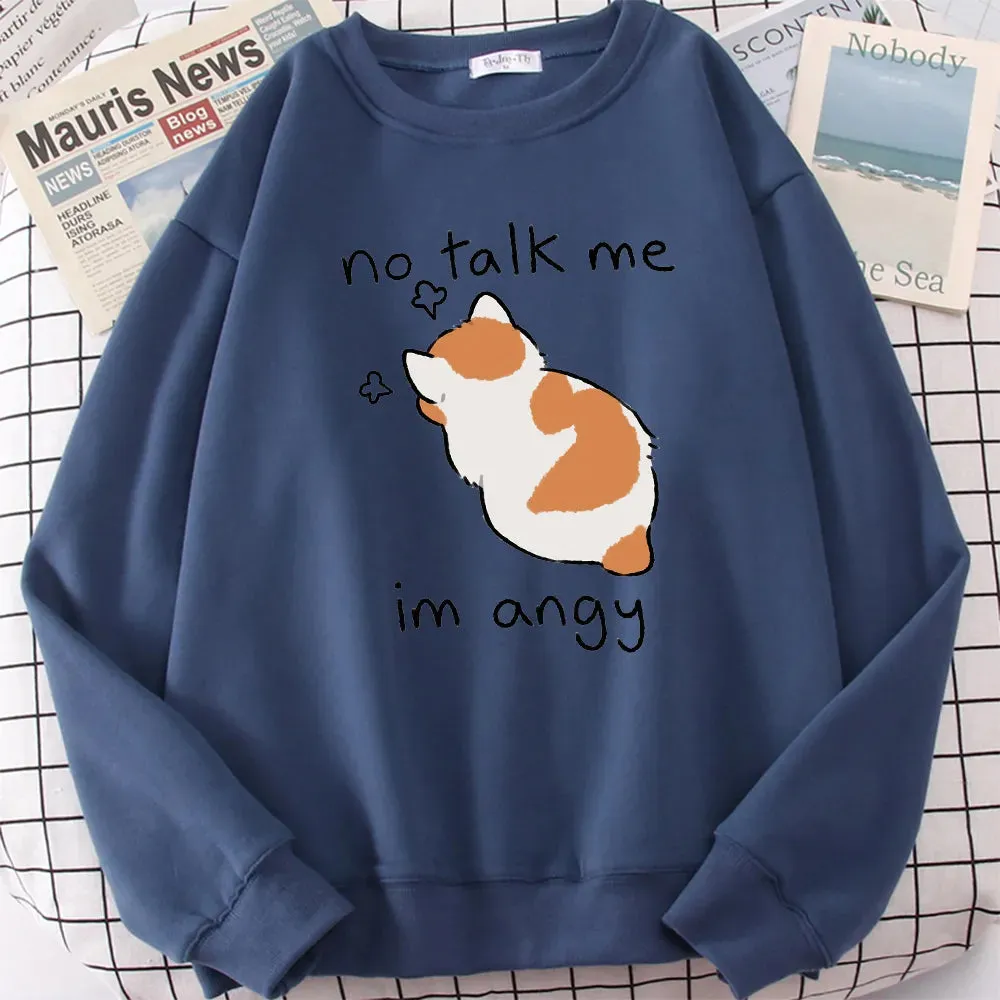 "No Talk Me" Angry Cat Sweater