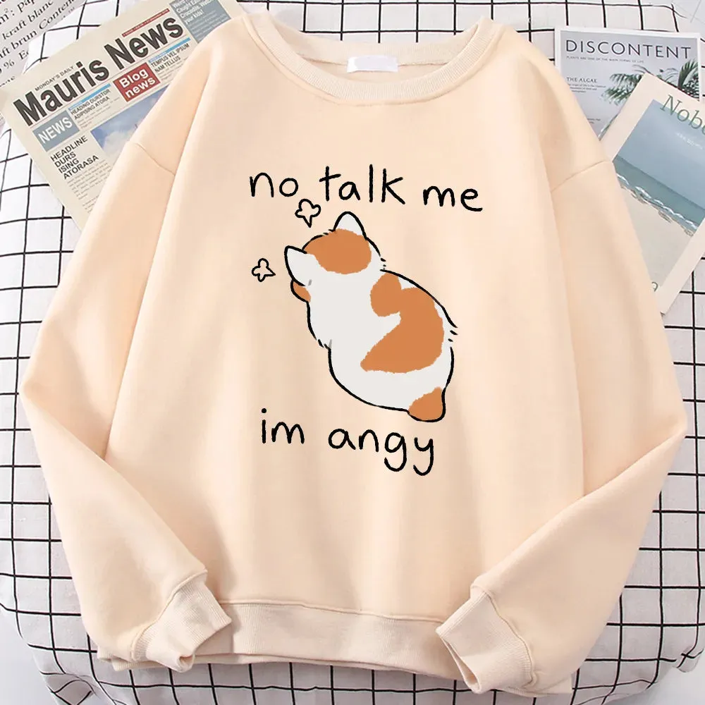 "No Talk Me" Angry Cat Sweater