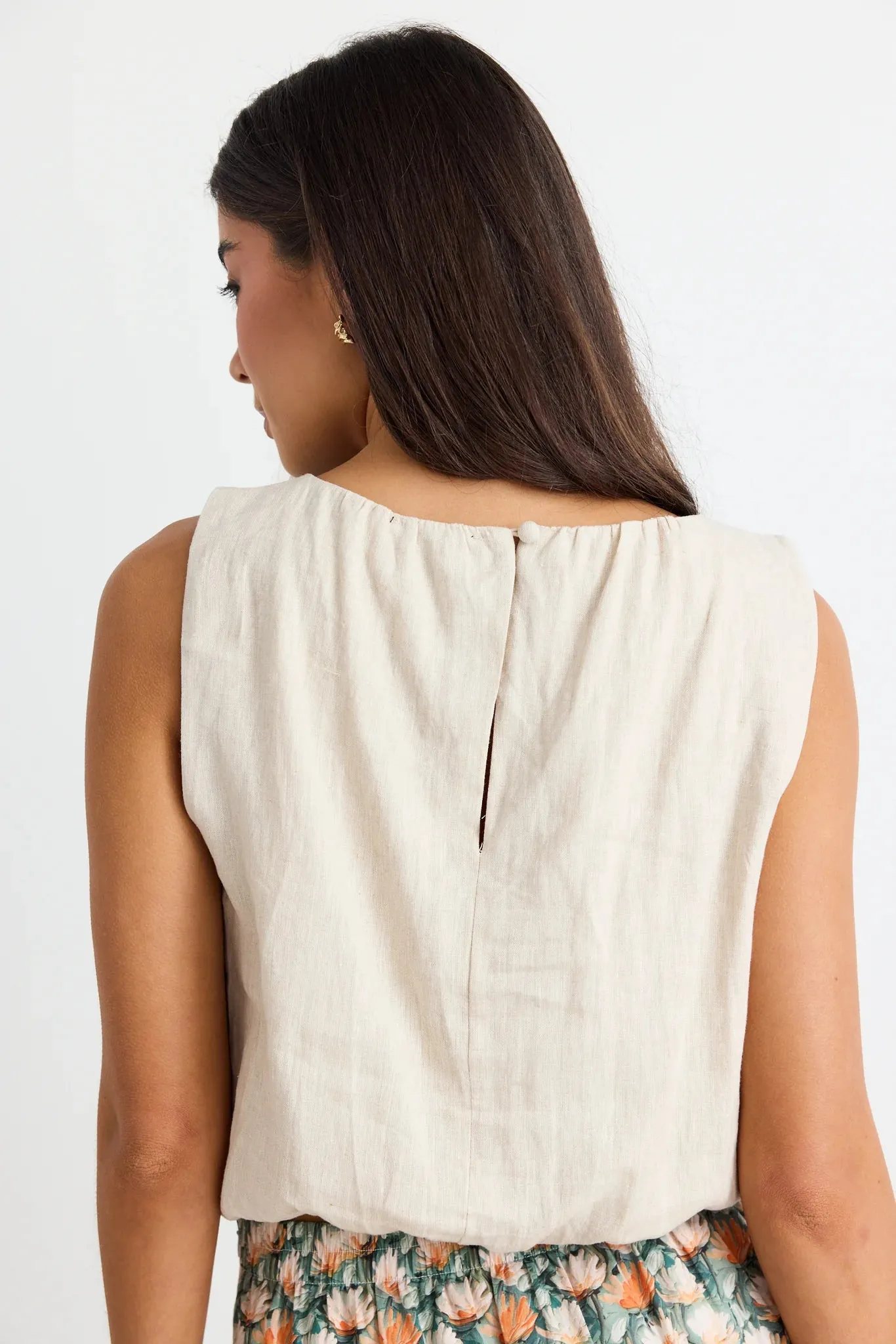 Reflection Natural Linen Shell Top - Natural