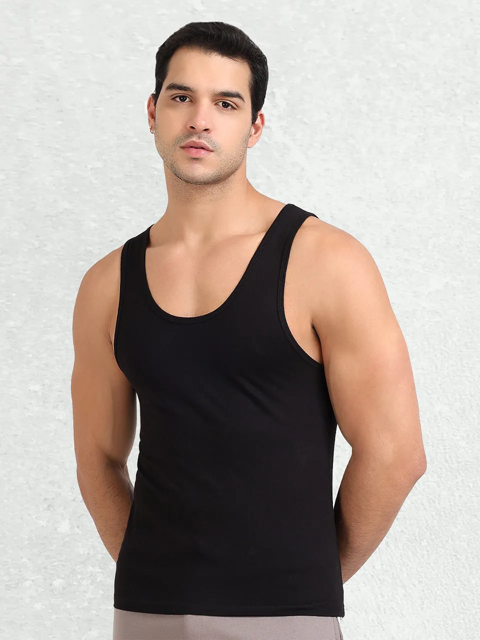 Regular Fit Organic Cotton Comfort Vest for Men-Pack of 1