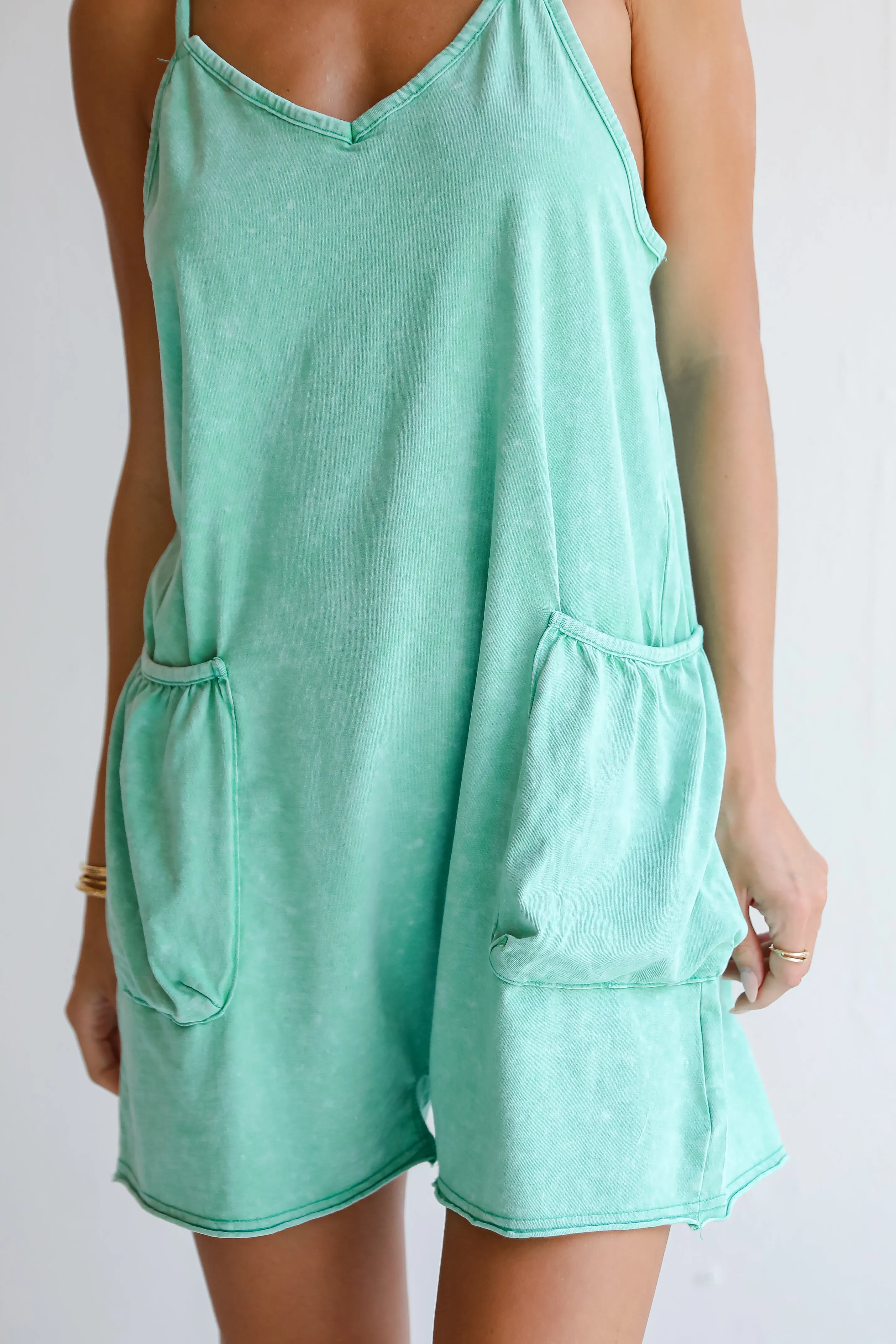 Relaxed Perfection Acid Washed Romper - DU DEAL