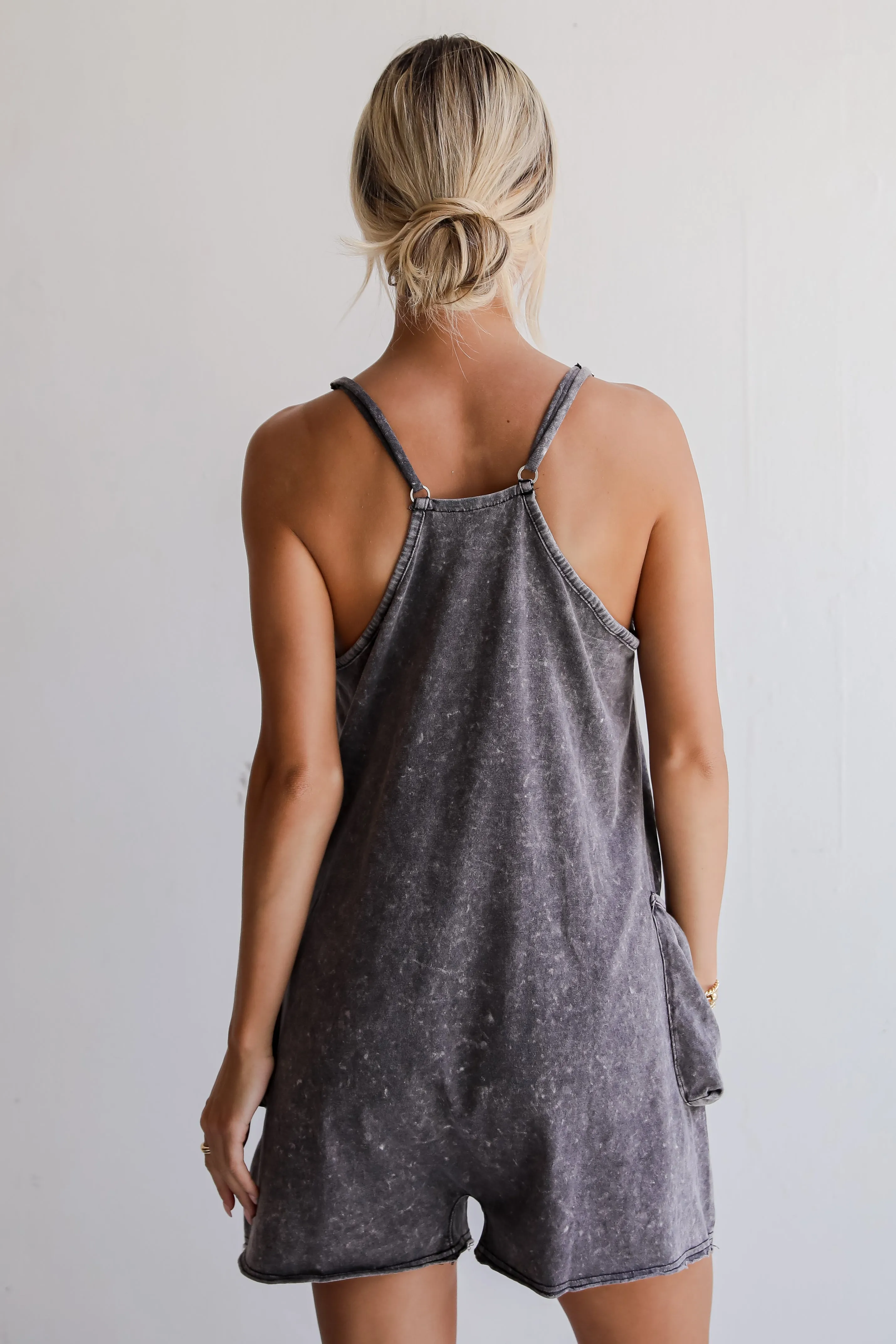 Relaxed Perfection Acid Washed Romper - DU DEAL