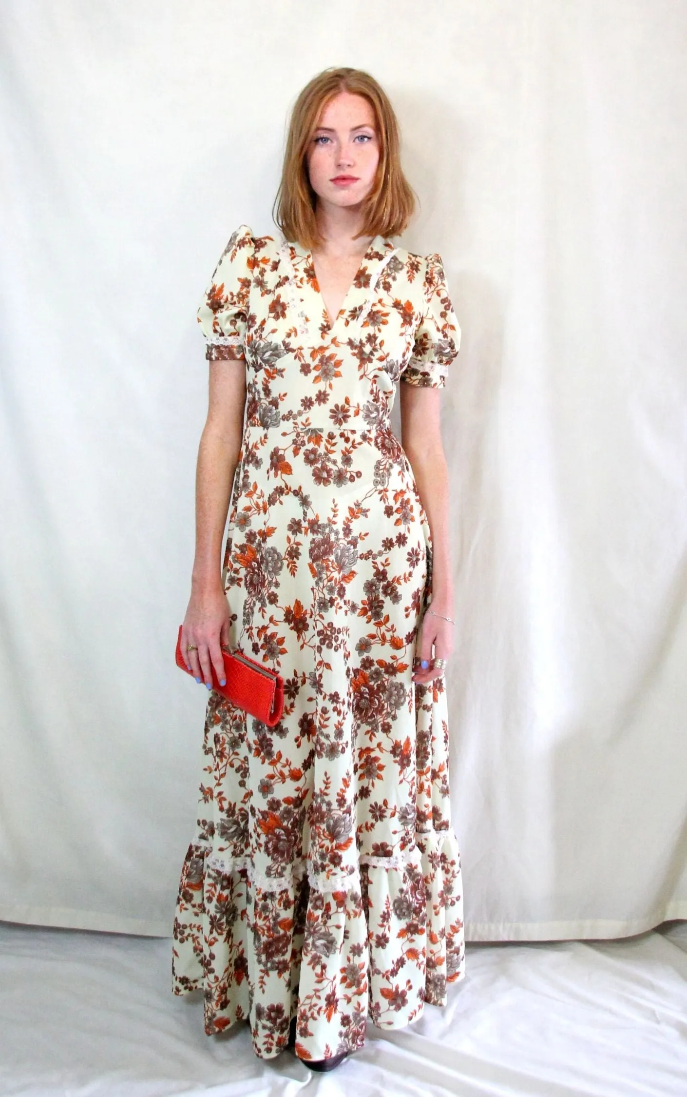 RENT Vintage 1970's Floral Maxi Dress