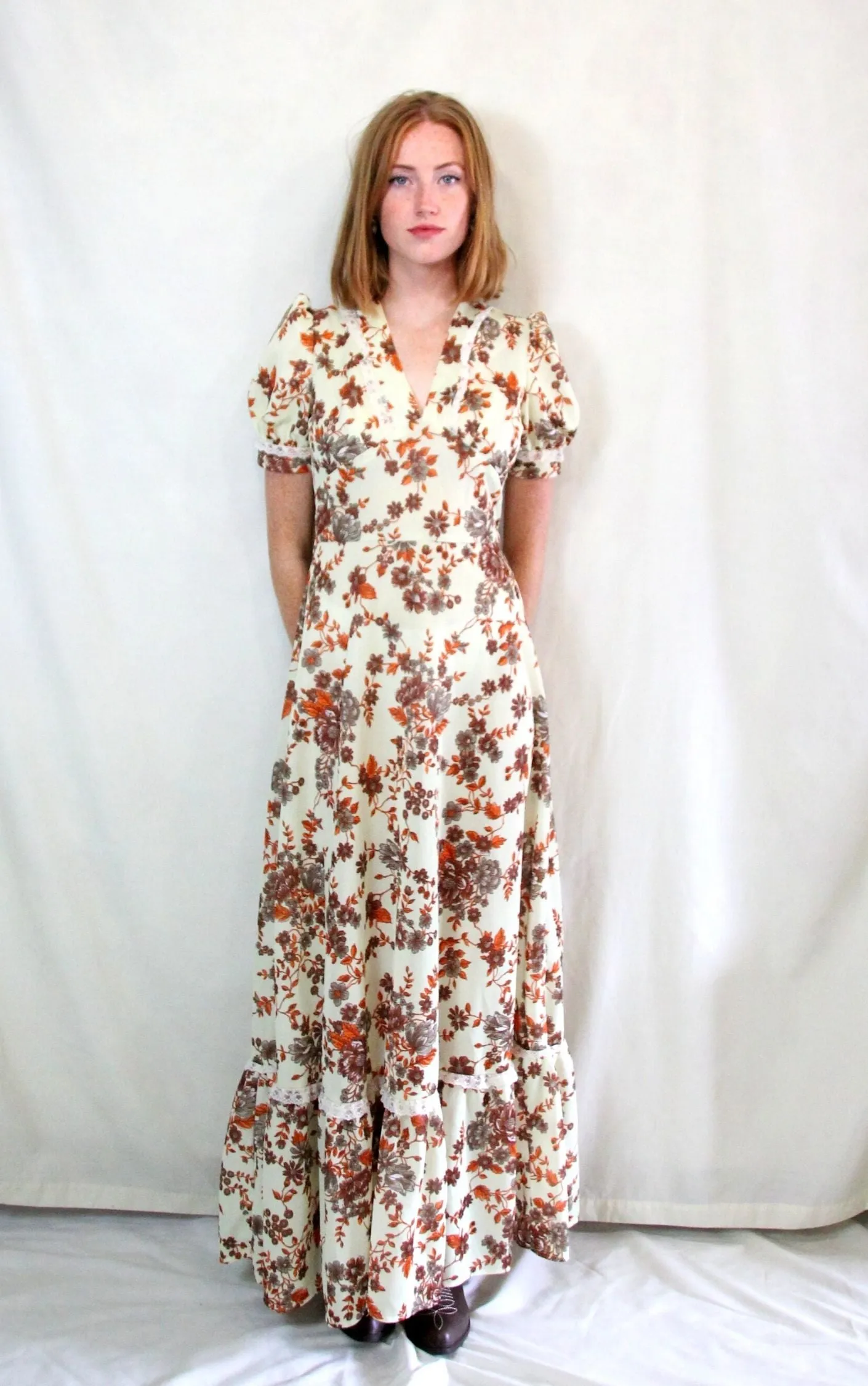 RENT Vintage 1970's Floral Maxi Dress