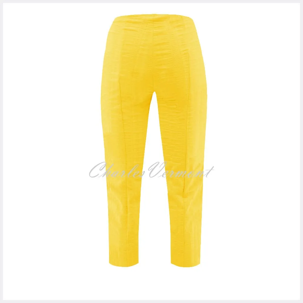 Robell Marie 07 Seersucker Capri Trouser 51576-54554-23 (Yellow)