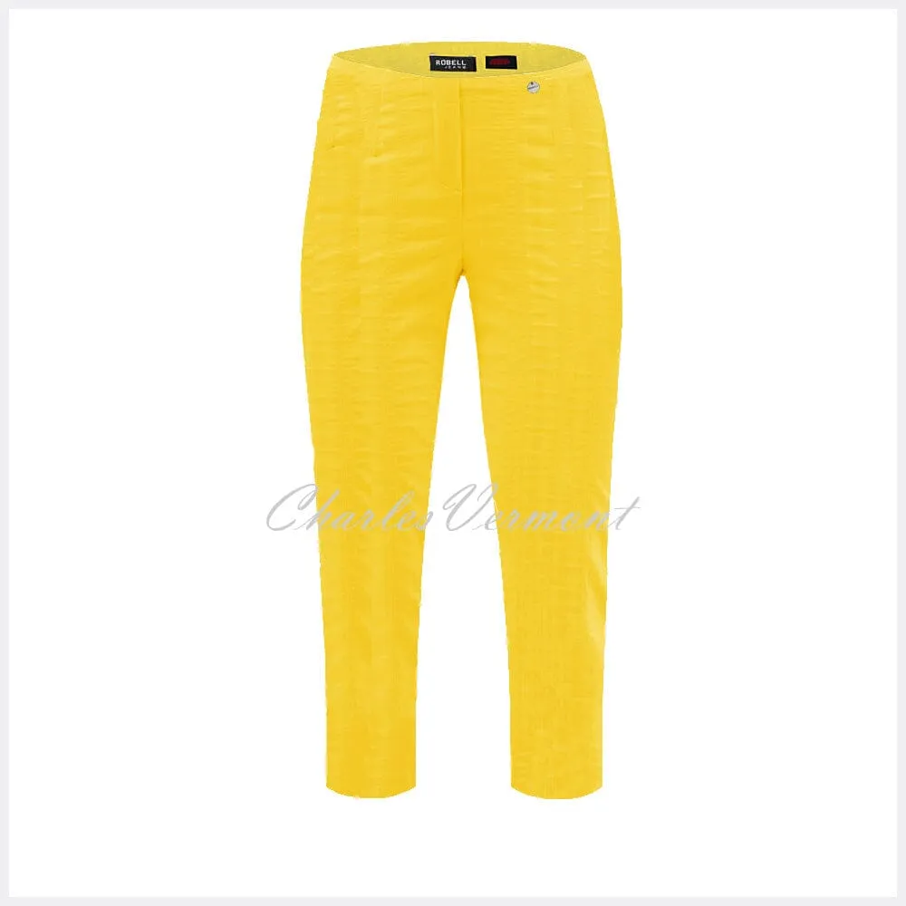 Robell Marie 07 Seersucker Capri Trouser 51576-54554-23 (Yellow)