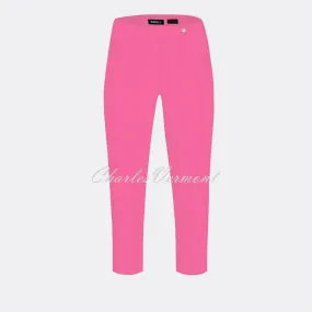 Robell Marie 07 Seersucker Capri Trouser 51576-54554-430 (Flamingo Pink)