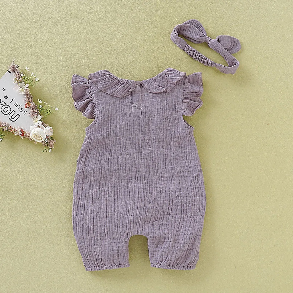 Ruffled Romper with headband u2