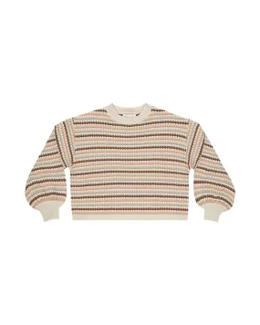 Rylee & Cru - Honeycomb Stripe Boxy Crop Sweater