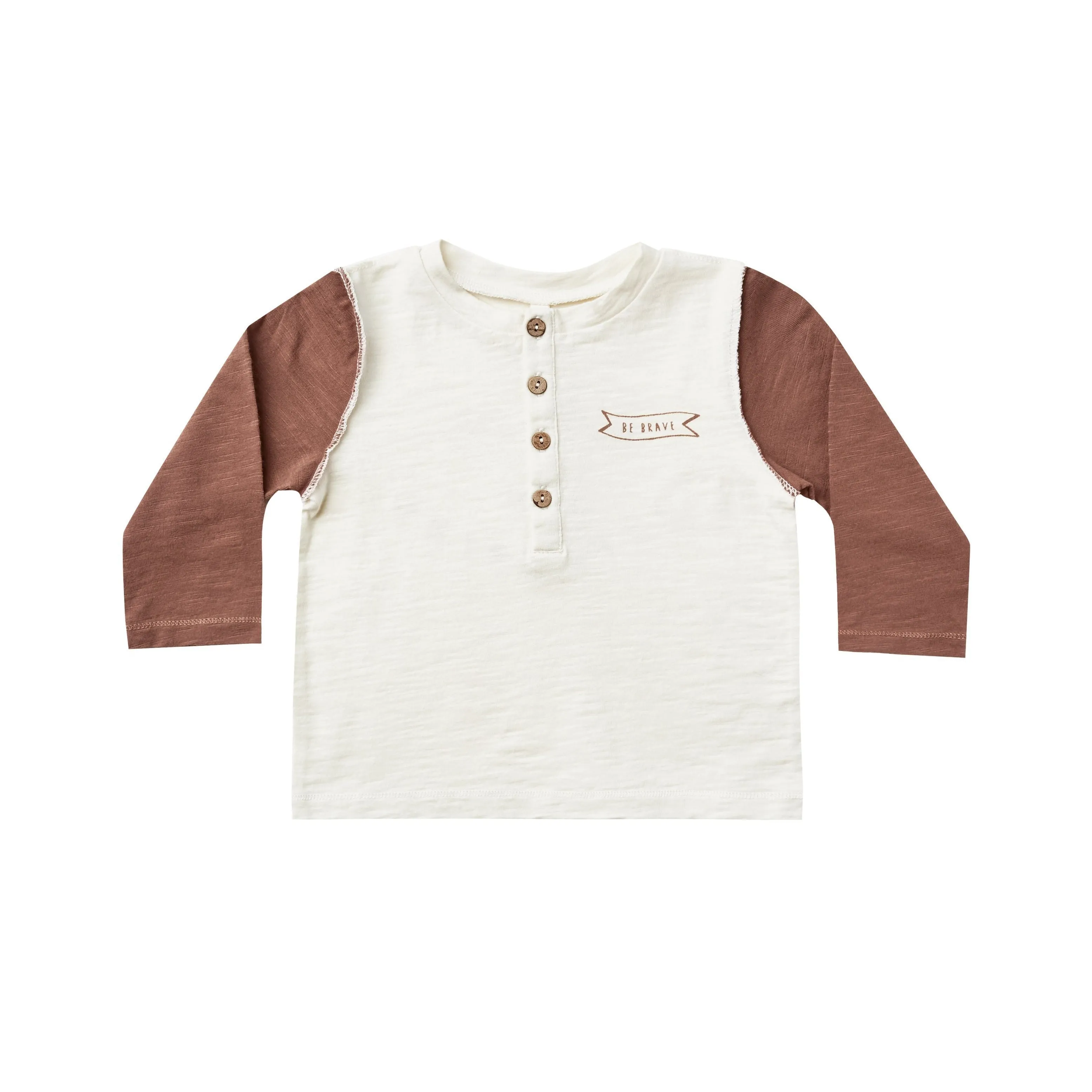 Rylee   Cru Henley Tee - Ivory / Wine Exploring