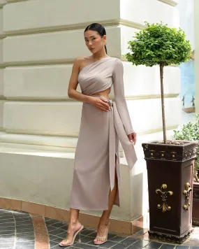 Sand color midi dress “Charm”