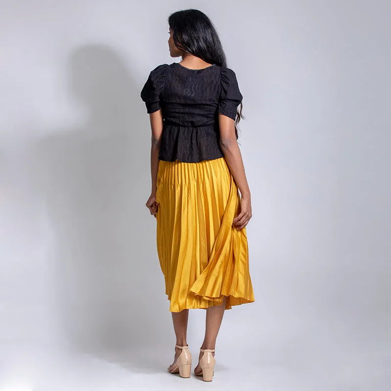 Satin Pleated Skirt