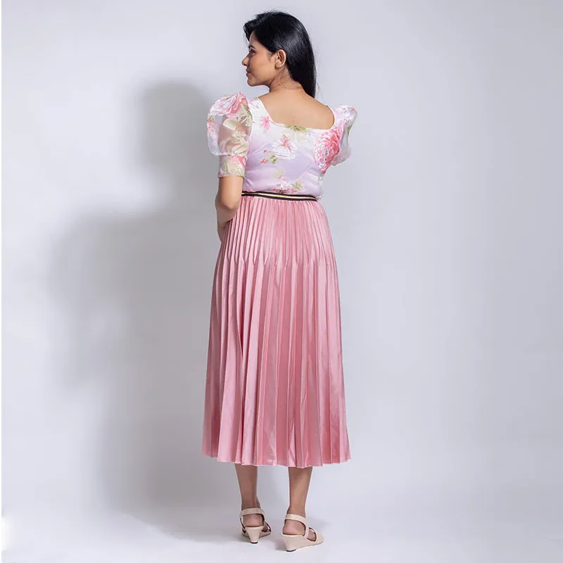 Satin Pleated Skirt