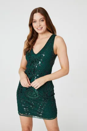 Sequin Sleeveless Mini Dress