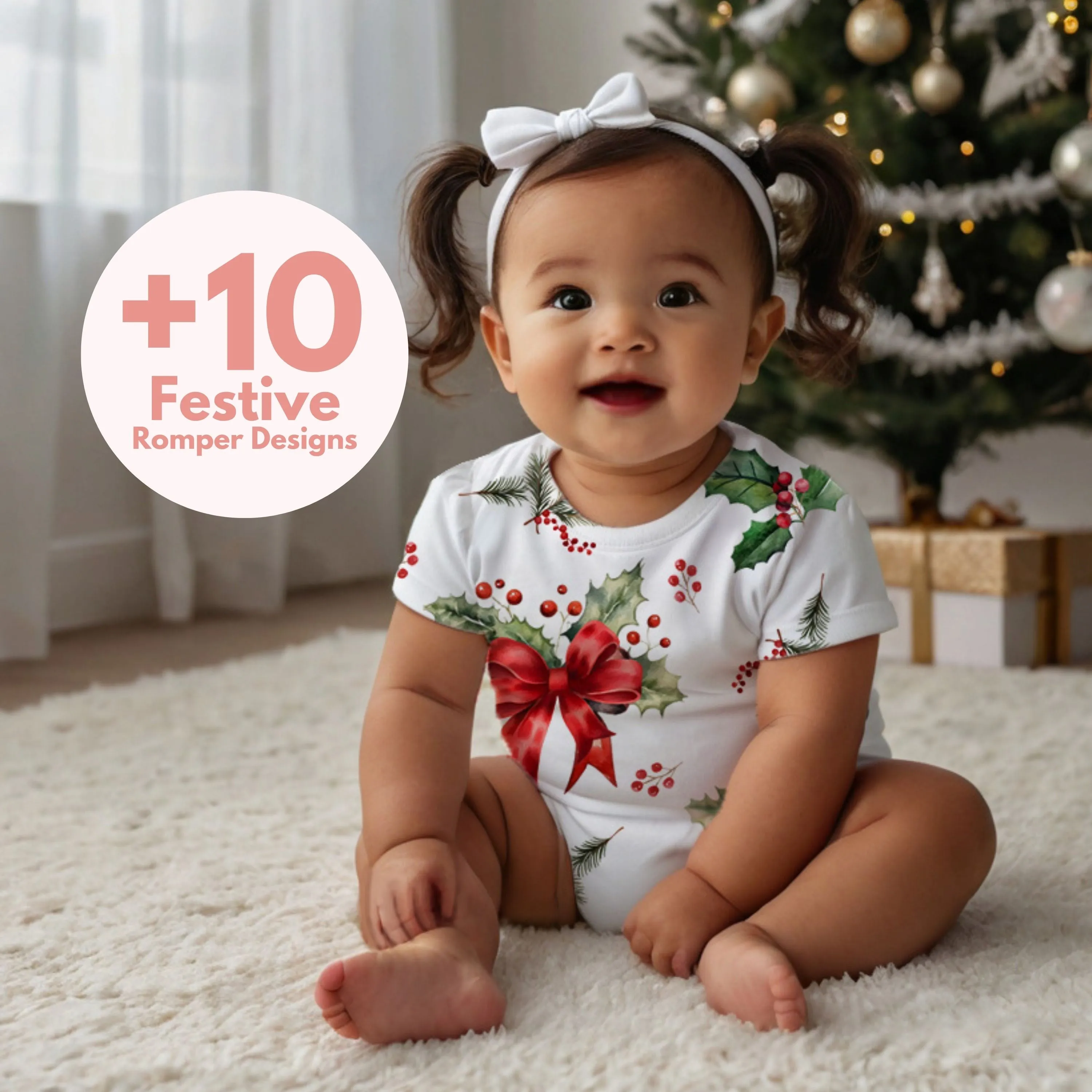 Short Sleeve Baby Romper Trendy Stylish Comfortable Stretchy Breathable Baby Outfit for Daily Wear Playtime Christmas Sleepwear